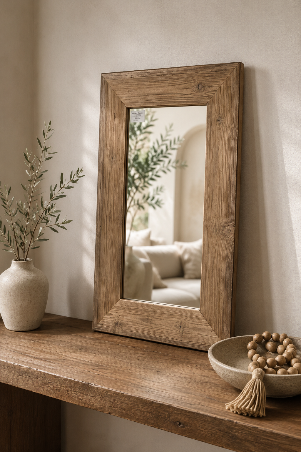 Miroir Claire effet bois massif 40x60cm