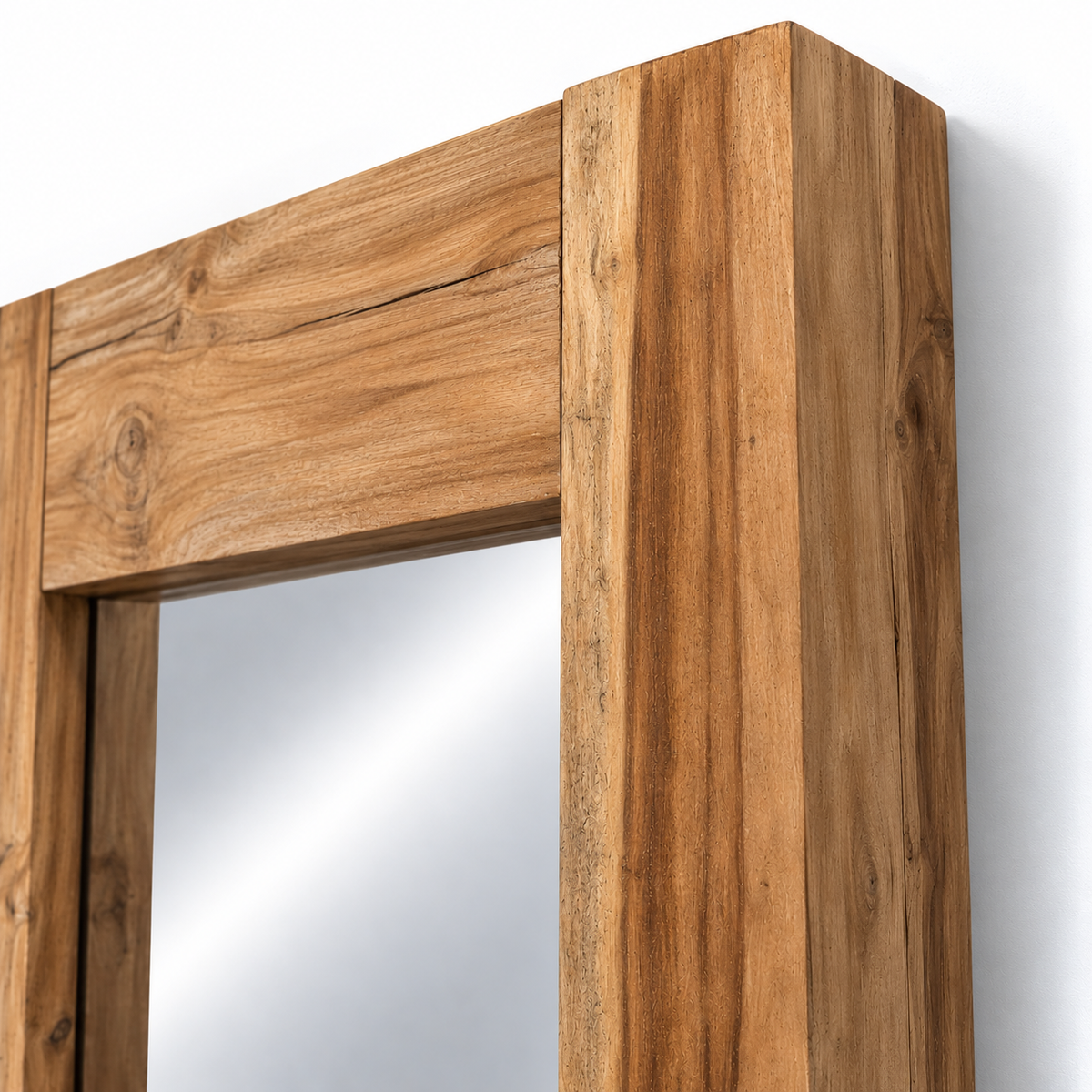 Miroir XXL en Teck Massif Claire 93x201 cm