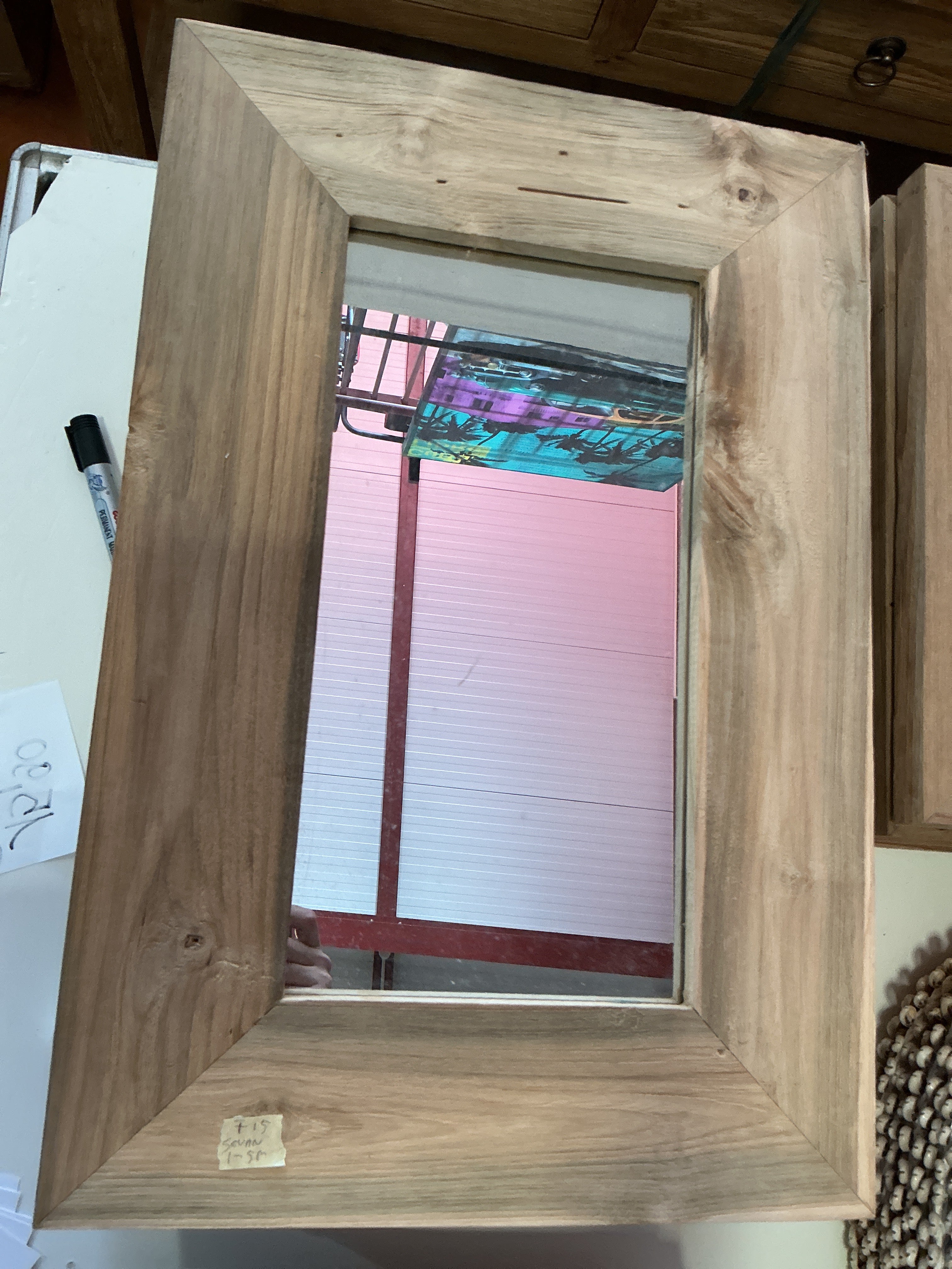 Miroir Claire effet bois massif 40x60cm
