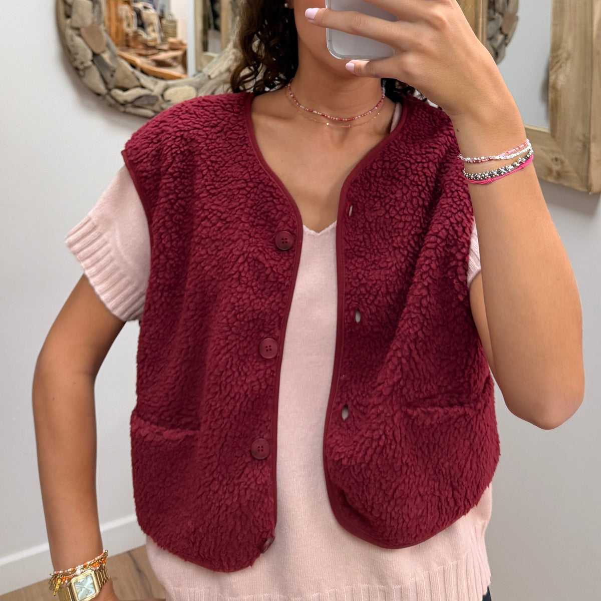 Gilet Sans Manches Bordeaux AP-2728