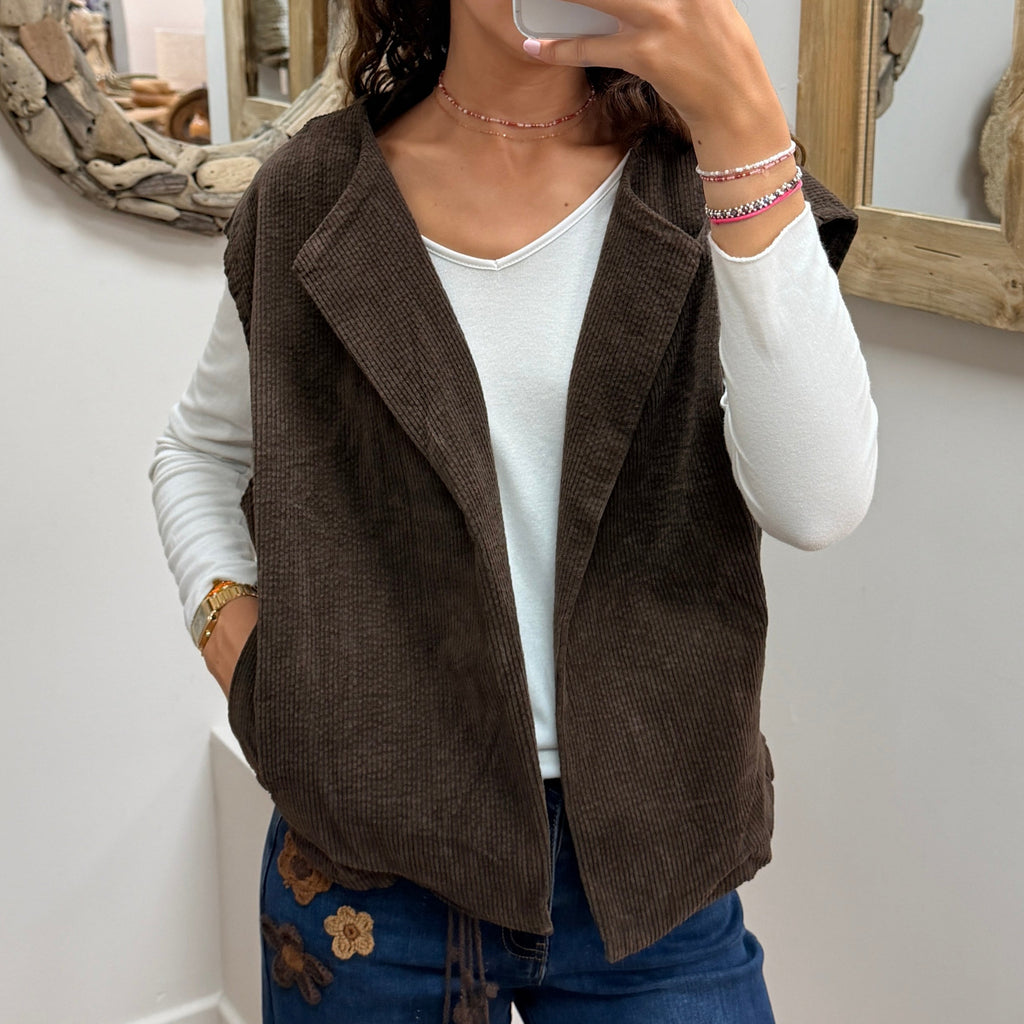 Veste Sans Manches Marron 60522