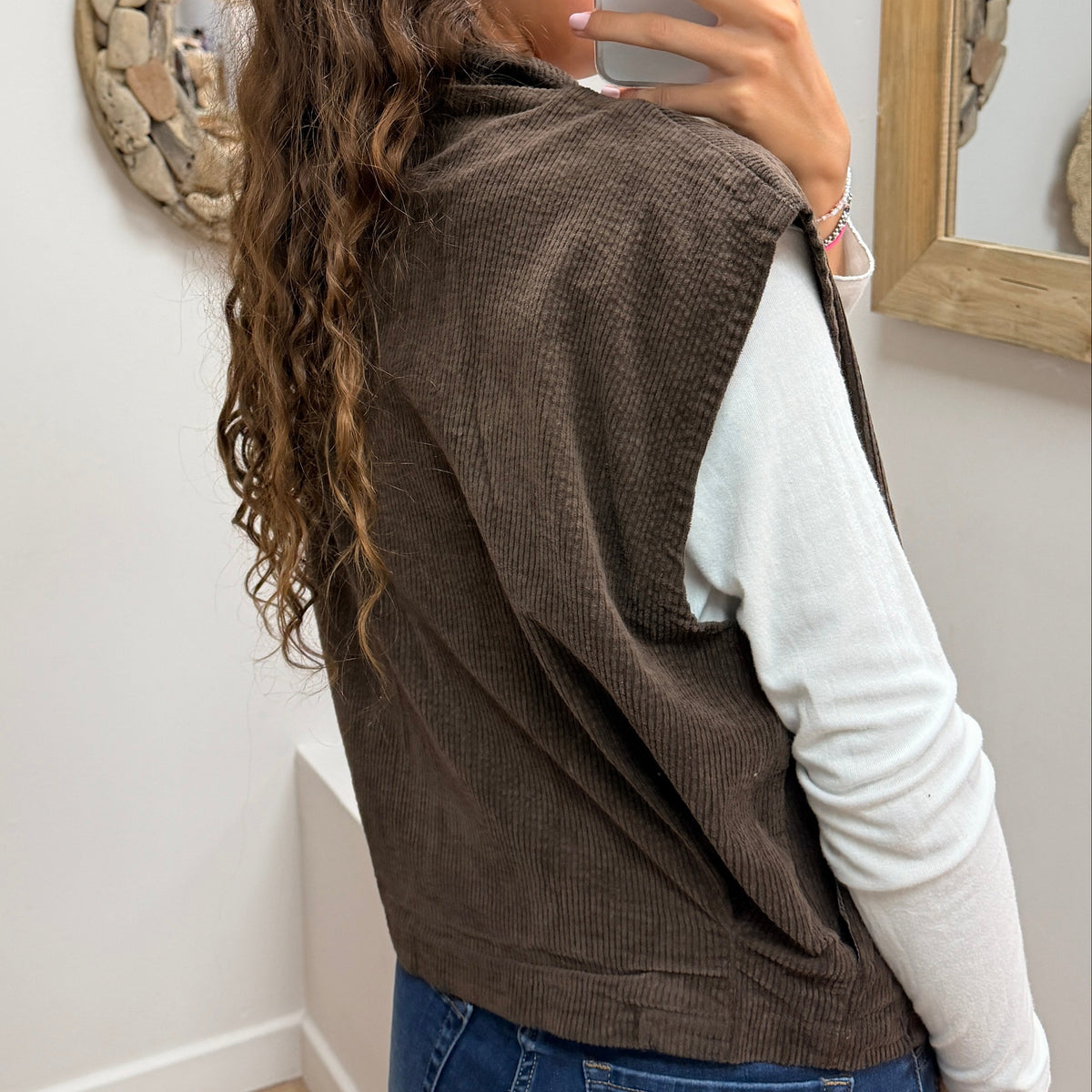 Veste Sans Manches Marron 60522