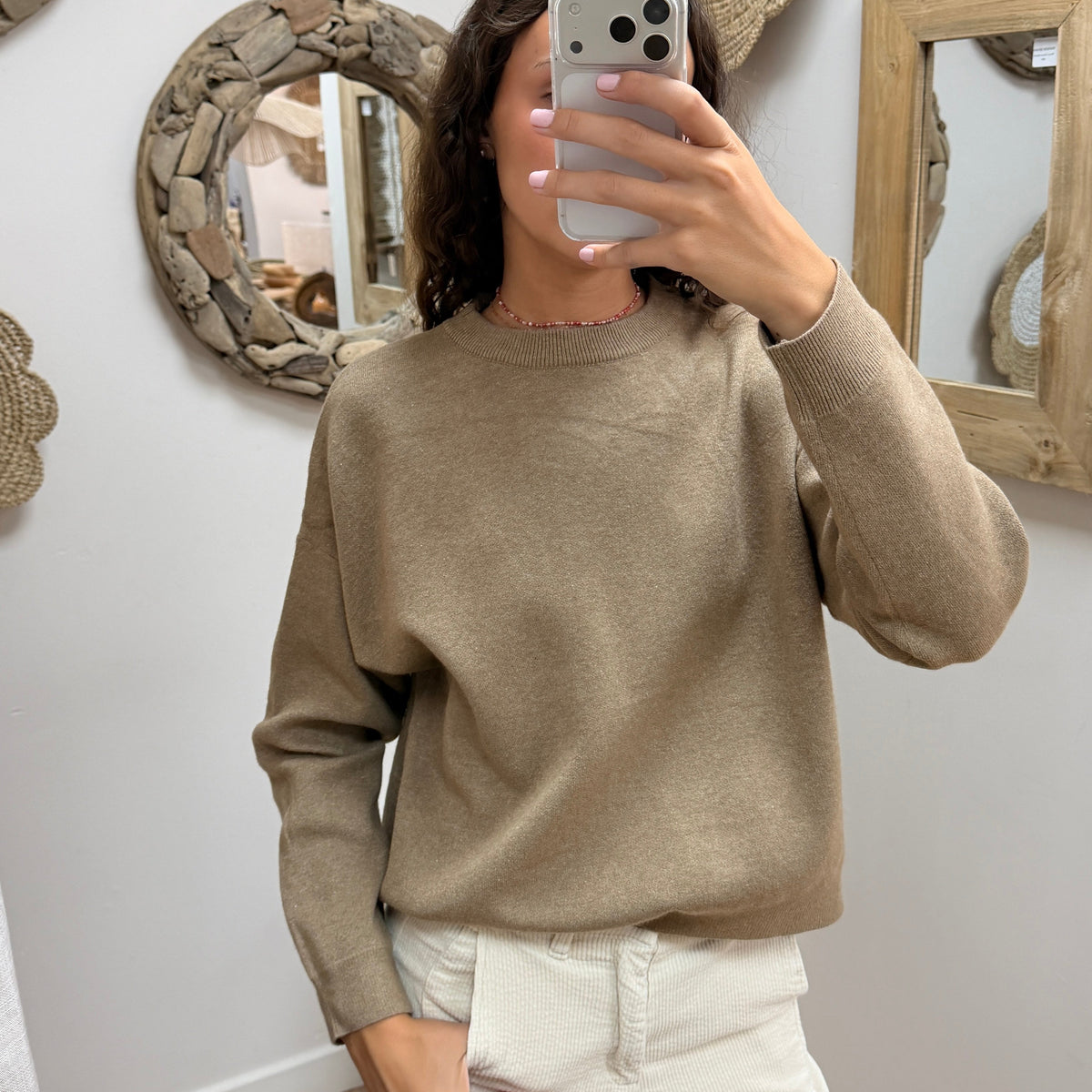 Pull Cœur Taupe YP2064