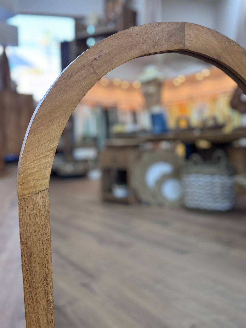 Miroir ROSE Arche en Teck Massif