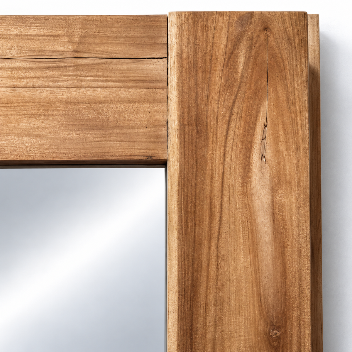 Miroir XXL en Teck Massif Claire 93x201 cm
