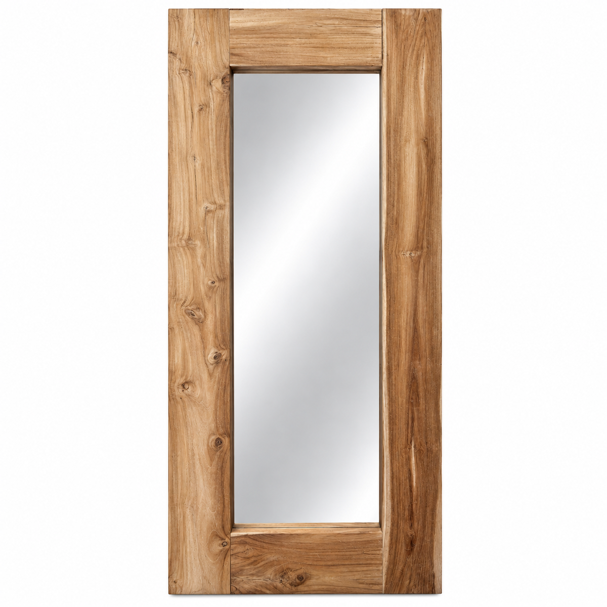 Miroir XXL en Teck Massif Claire 93x201 cm